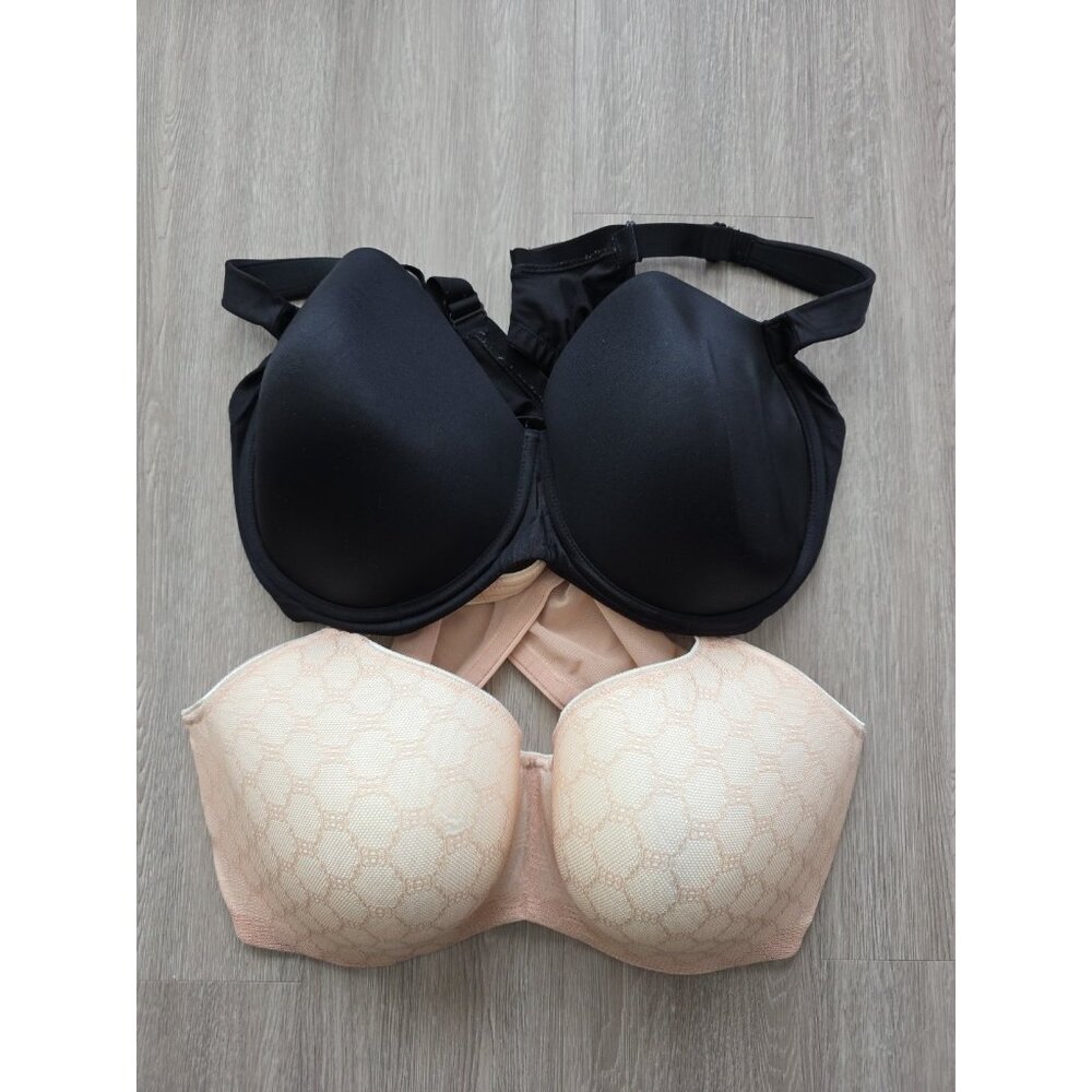 Soma 44DD Stunning Support Balconette Bra Lot 2 Underwire Nude Black